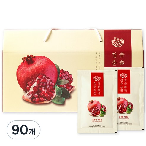 청춘농장 순수한 석류즙100, 80ml, 90개