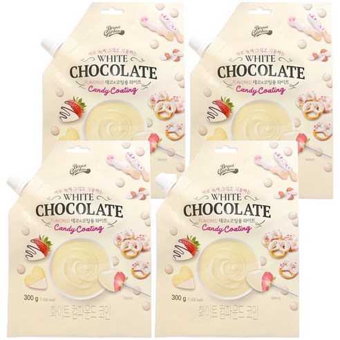 브레드가든 데코 앤 코팅용 화이트 초콜렛 컴파운드 코인, 4개, 300g