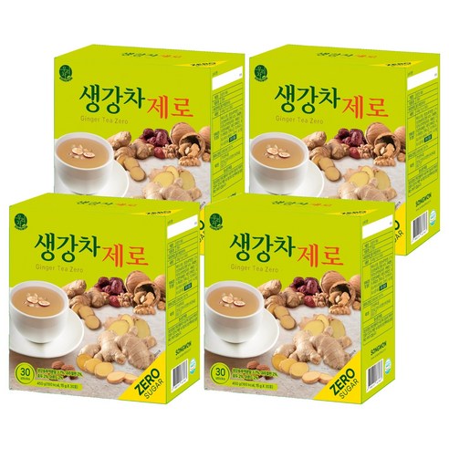 우리차 송원식품 생강차 제로, 15g, 30개입, 4개