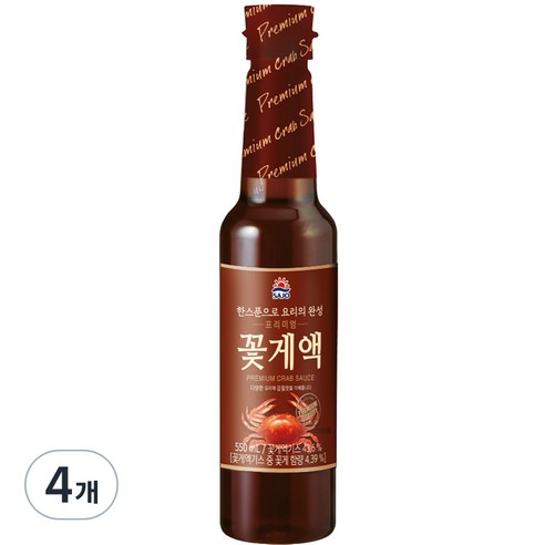 사조 프리미엄 꽃게액, 550ml, 4개