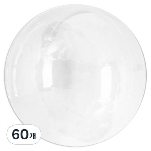 파티쇼 PVC 투명 버블 풍선 일반 45cm, 60개