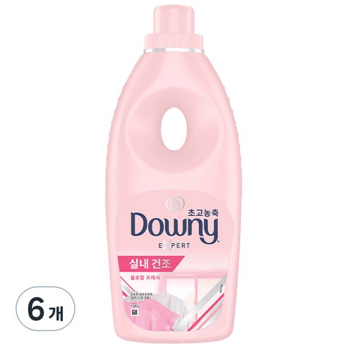 다우니 엑스퍼트 실내건조 플로럴 프레시 초고농축 섬유유연제 본품, 1.05L, 6개