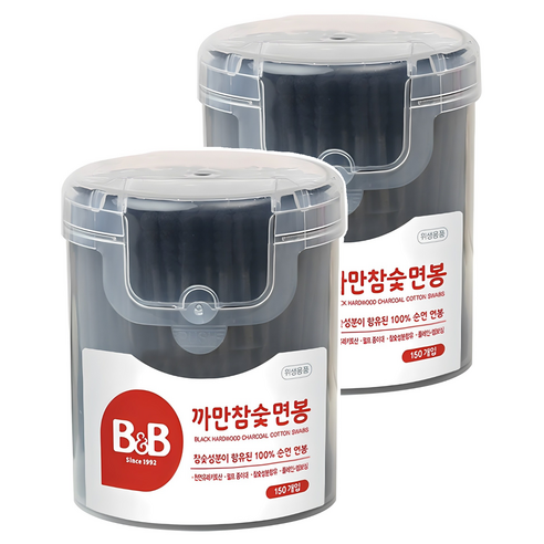 비앤비 까만참숯면봉, 150개입, 2개
