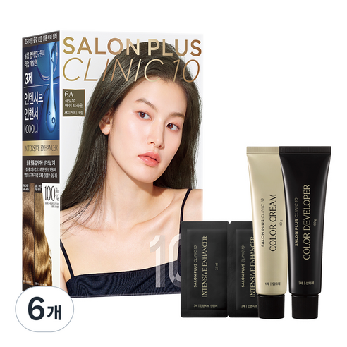 미쟝센 살롱 PLUS CLINIC 10 염색제, 6 쉐도우 애쉬 브라운, 6개