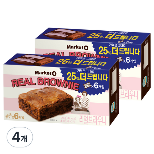 마켓오 리얼브라우니, 120g, 4개