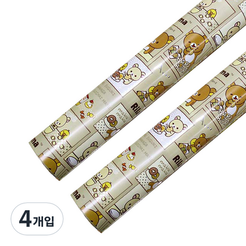 솔로몬샵 코코 뉴리락쿠마 비닐롤포장지 대 18m, 베이지, 4개입