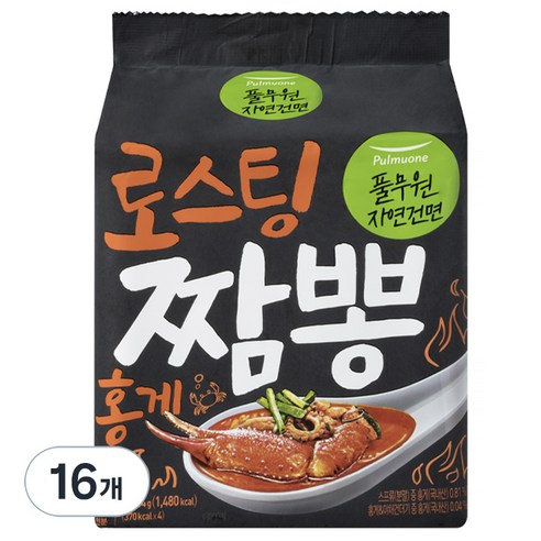풀무원 로스팅 짬뽕 홍게 4인 99.6g, 16개
