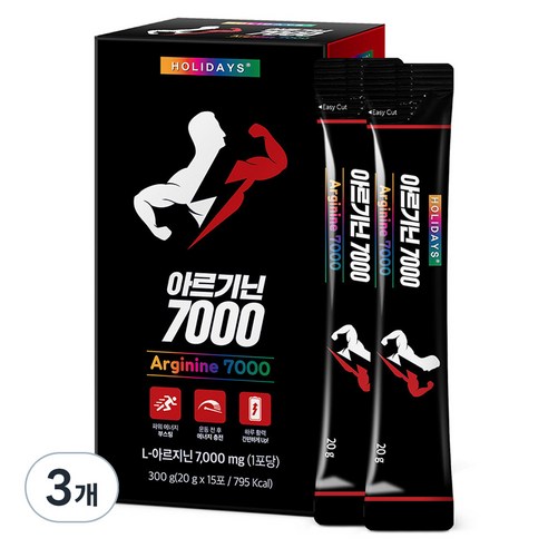 홀리데이즈 아르기닌 7000 15포, 300g, 3개