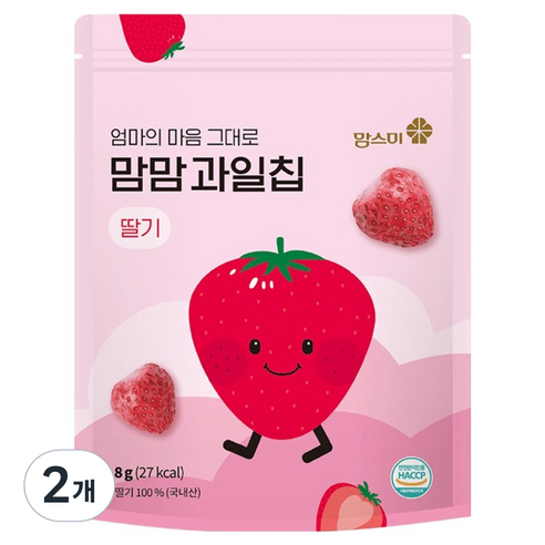 맘스미 맘맘 과일칩 딸기, 8g, 2개