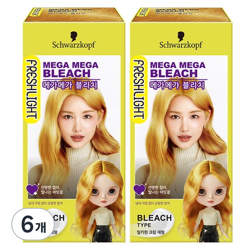 프레쉬라이트 헤어 블리치 메가메가 탈색제, 130ml, 6개