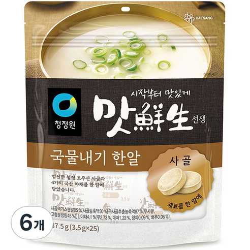맛선생 사골 국물내기 한알, 87.5g, 6개
