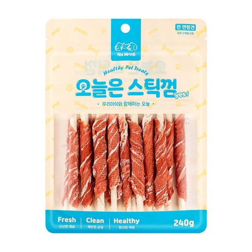 예스몽 오늘은 스틱껌 강아지 간식, 1개, 240g, 연어말이