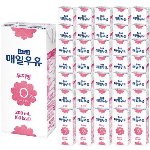매일유업 무지방 0% 멸균 우유, 200ml, 144개