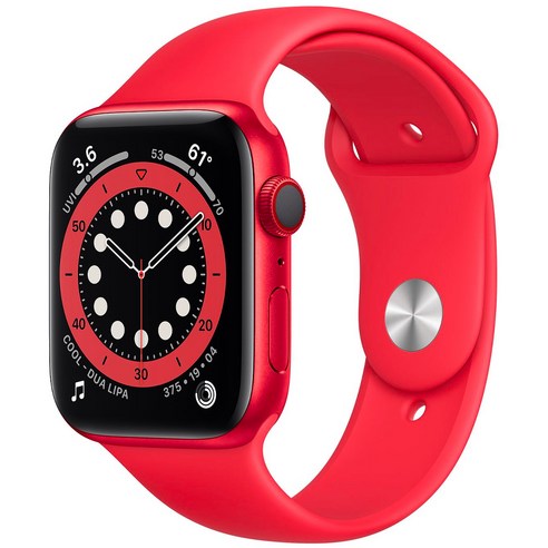 Apple 애플워치 6, (PRODUCT)RED 알루미늄 케이스, (PRODUCT)RED 스포츠 밴드, 44mm, GPS+Cellular
