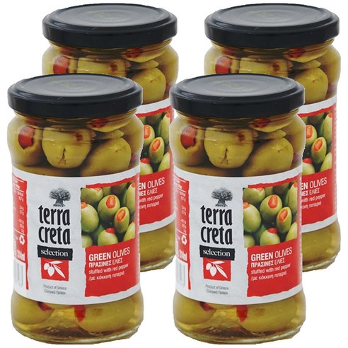 테라크레타 피망 그린 올리브 (씨 제거), 290g, 4개