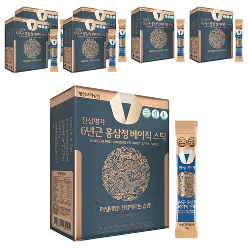 개성고려삼인 진삼명가 6년근 홍삼정 베이직 스틱, 300g, 7개