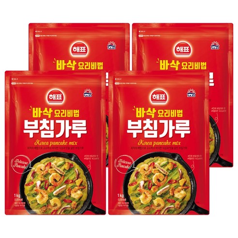 해표 부침가루, 4개, 1kg