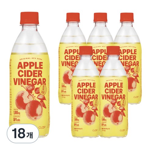 클룹 애사비소다 오리지널 탄산음료, 500ml, 18개