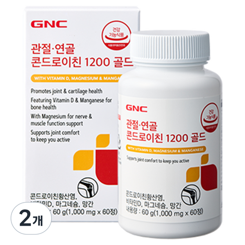 GNC 관절연골 콘드로이친 1200 골드 60g, 60정, 2개