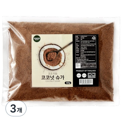 코코리듬 코코넛슈가, 500g, 3개