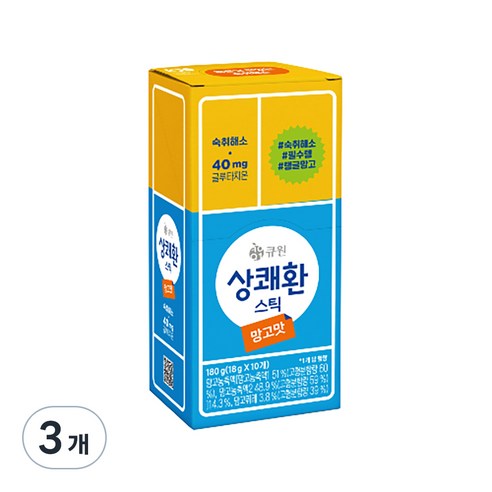 큐원 컨디션 회복 상쾌한 숙취 해소제 스틱형, 180g, 3개