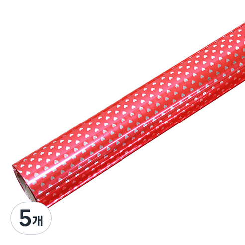 영프라자 스몰하트 비닐증착포장지 53cm x 20m, 레드, 5개