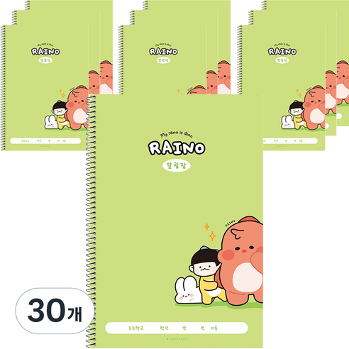 포포팬시 라이노 초등 알림장, 그린, 30개