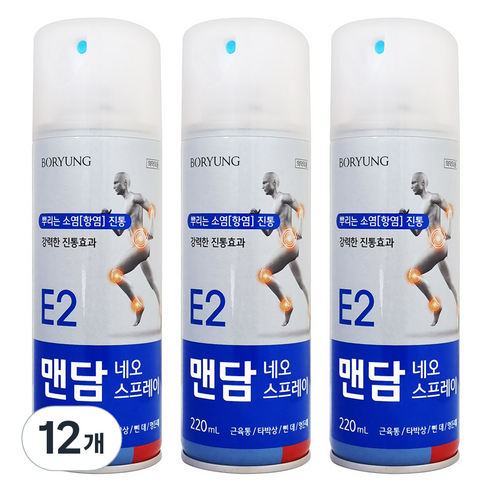보령 맨담 네오 스프레이 뿌리는파스 220ml, 12개, 1개입