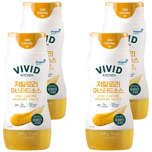 비비드키친 저칼로리 머스터드소스, 320g, 4개