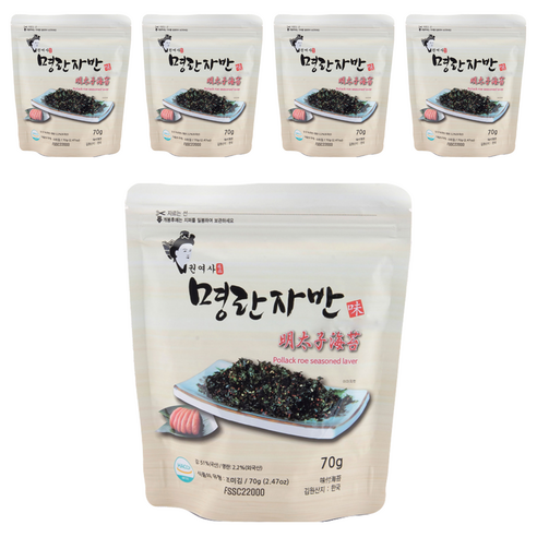권여사 명란자반, 70g, 5개