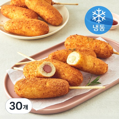 키큰아이 크리스피 반반 핫도그 (냉동), 80g, 10개입, 3개
