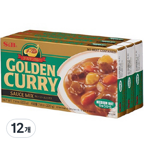 에스앤비골든 카레 중간 매운맛, 220g, 12개
