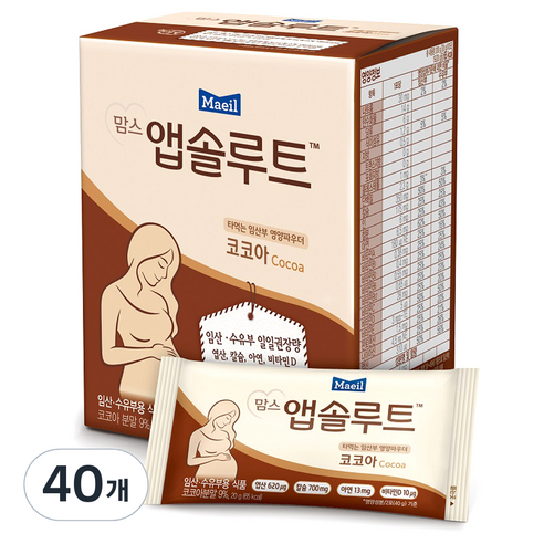 매일유업 맘스 앱솔루트 코코아 임산부 영양파우더, 20g, 40개