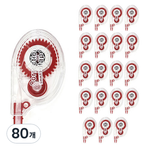 롱 수정테이프, 레드, 80개