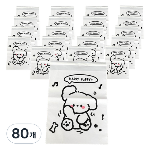 올하이 다용도 선물 포장 귀여운 캐릭터 포장봉투, 80개, 화이트