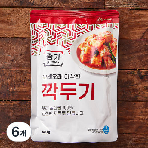 대상 종가 깍두기, 500g, 6개