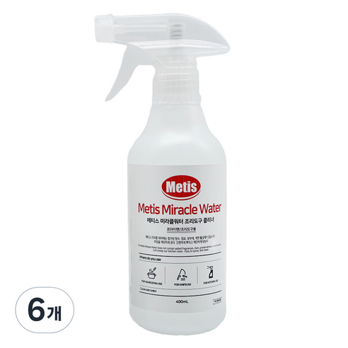 Metis 미라클워터 조리도구 클리너, 6개, 400ml