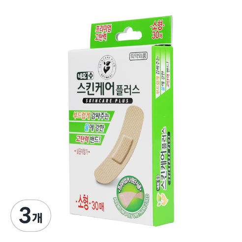네오 스킨케어플러스 생활방수 고탄력 상처밴드 30p, 30개입, 3개
