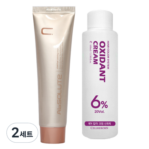 에비뉴쉬에뜨 앱솔루트 컬러링 크림 염색제 120g + 산화제 100ml, 8G 황금빛금발, 2세트