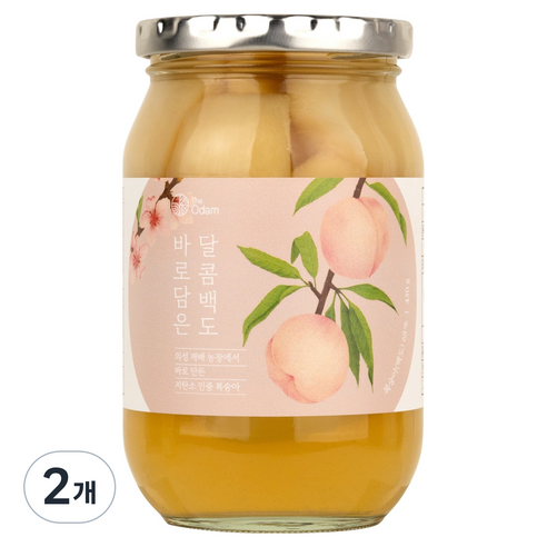 더오담 바로담은 달콤 백도, 2개, 450g