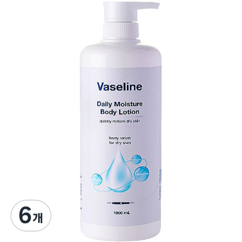 바세린 데일리 모이스처 바디로션, 1000ml, 6개