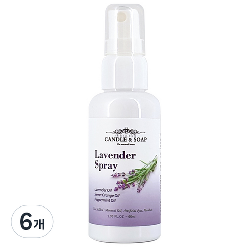 캔들앤솝 아로마 스프레이 라벤더향, 60ml, 6개