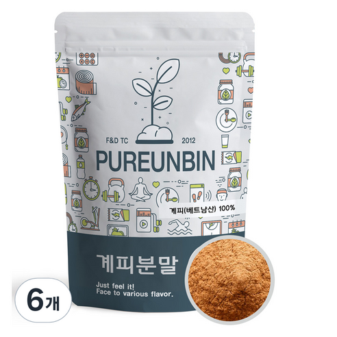 푸른빈 계피 가루 분말, 200g, 6개