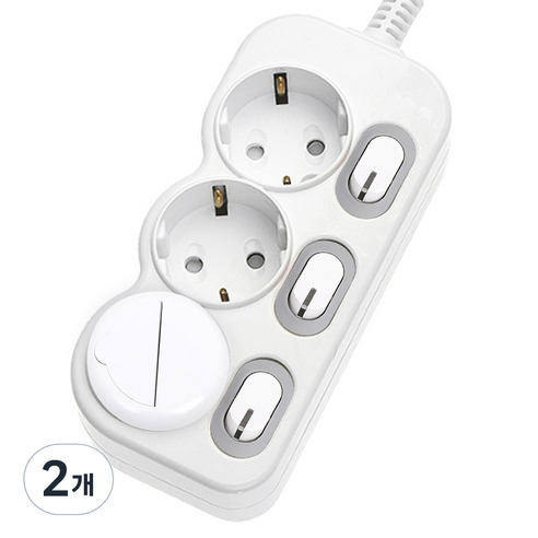 에코파워탭 LED 개별 절전 멀티탭 3구 EPM-L203, 2.5m, 2개