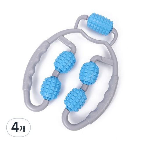 센티브 5롤러 전신 종아리 지압 마사지기, 4개, 블루