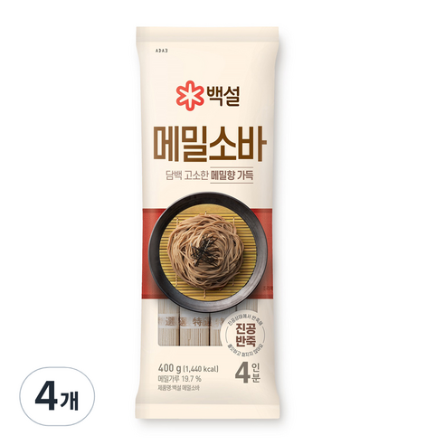 백설 메밀소바, 400g, 4개