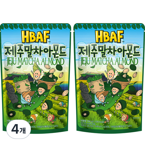 바프 제주말차 아몬드, 190g, 4개
