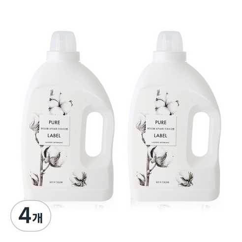 퓨어라벨 세탁세제 프레쉬코튼, 4개, 2.5L