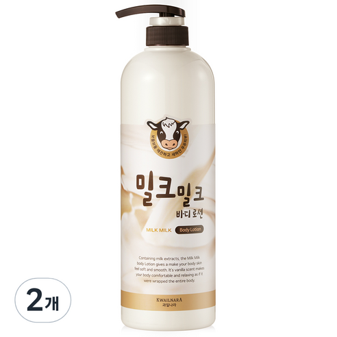 과일나라 밀크퐁당 우유 바디로션 파우더향, 1000ml, 2개