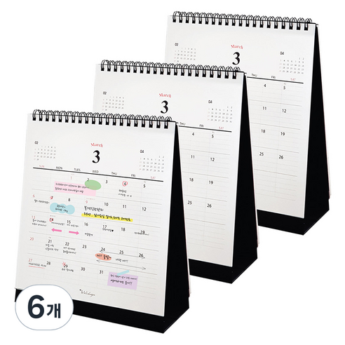아이씨엘 2025 Desk Calendar M, 블랙, 6개